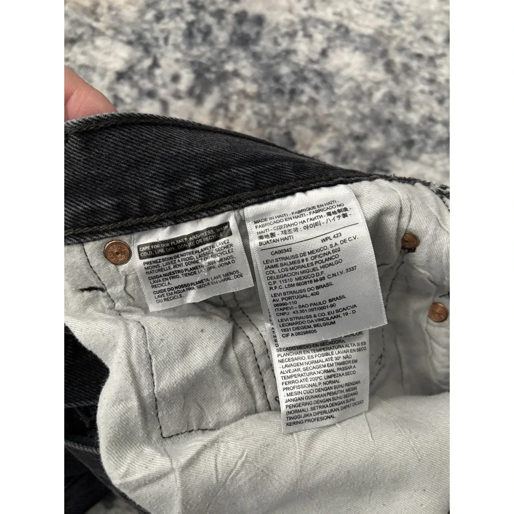 Levis 501 Jeans Mens 40x34 (Fits 38x32) Black Denim Straight Leg Button‎ Fly